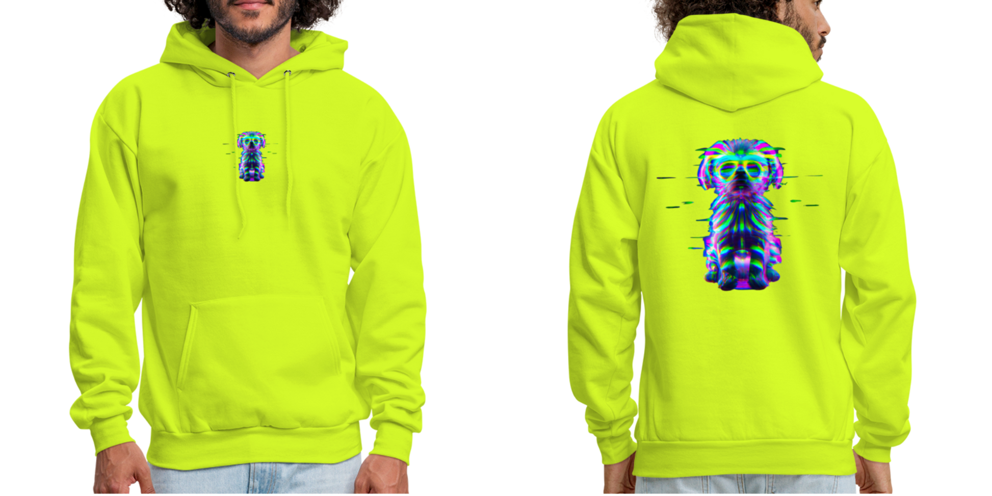 Hanes Men's _Ai Generated Hoodie - safety green